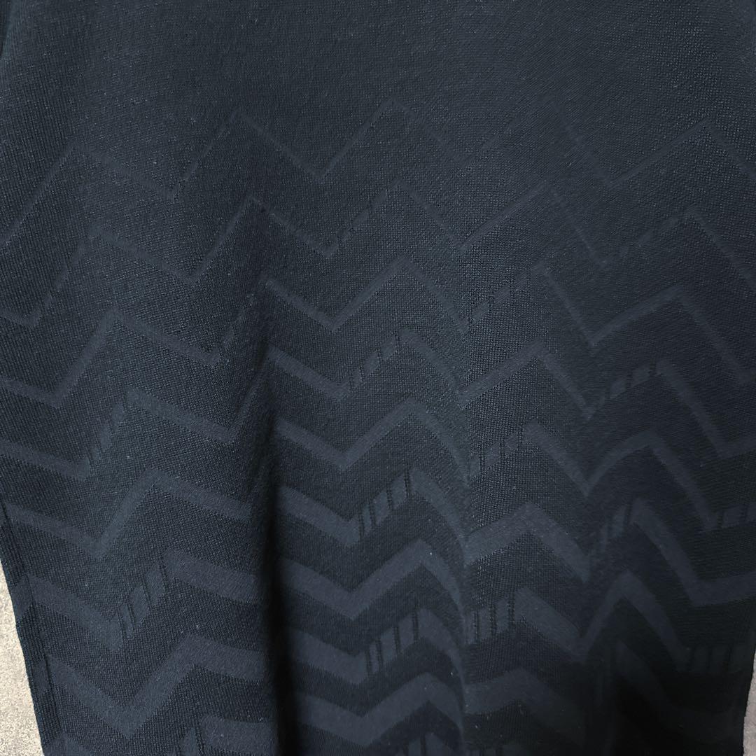 DESCENTE GOLF デサントゴルフ ロゴ ウール タートルニット 黒 M