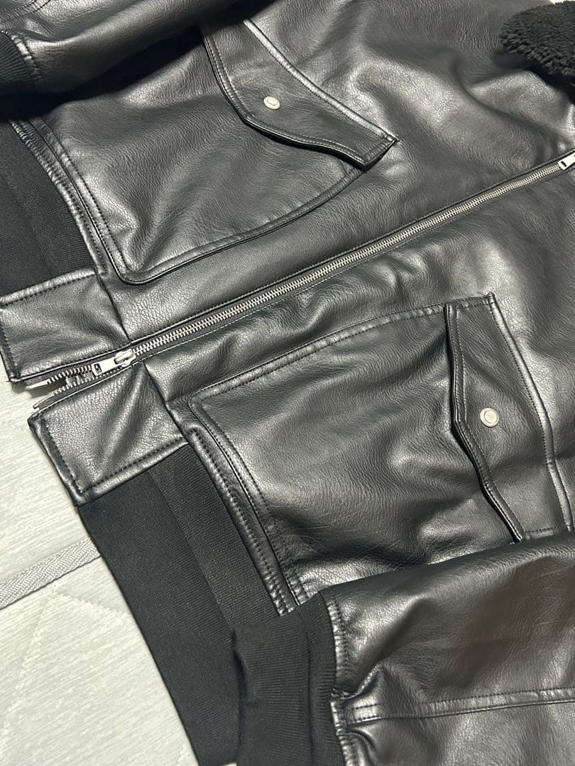 WYM 襟ボア ARTIFICIAL GRAIN FLIGHT BLOUSON