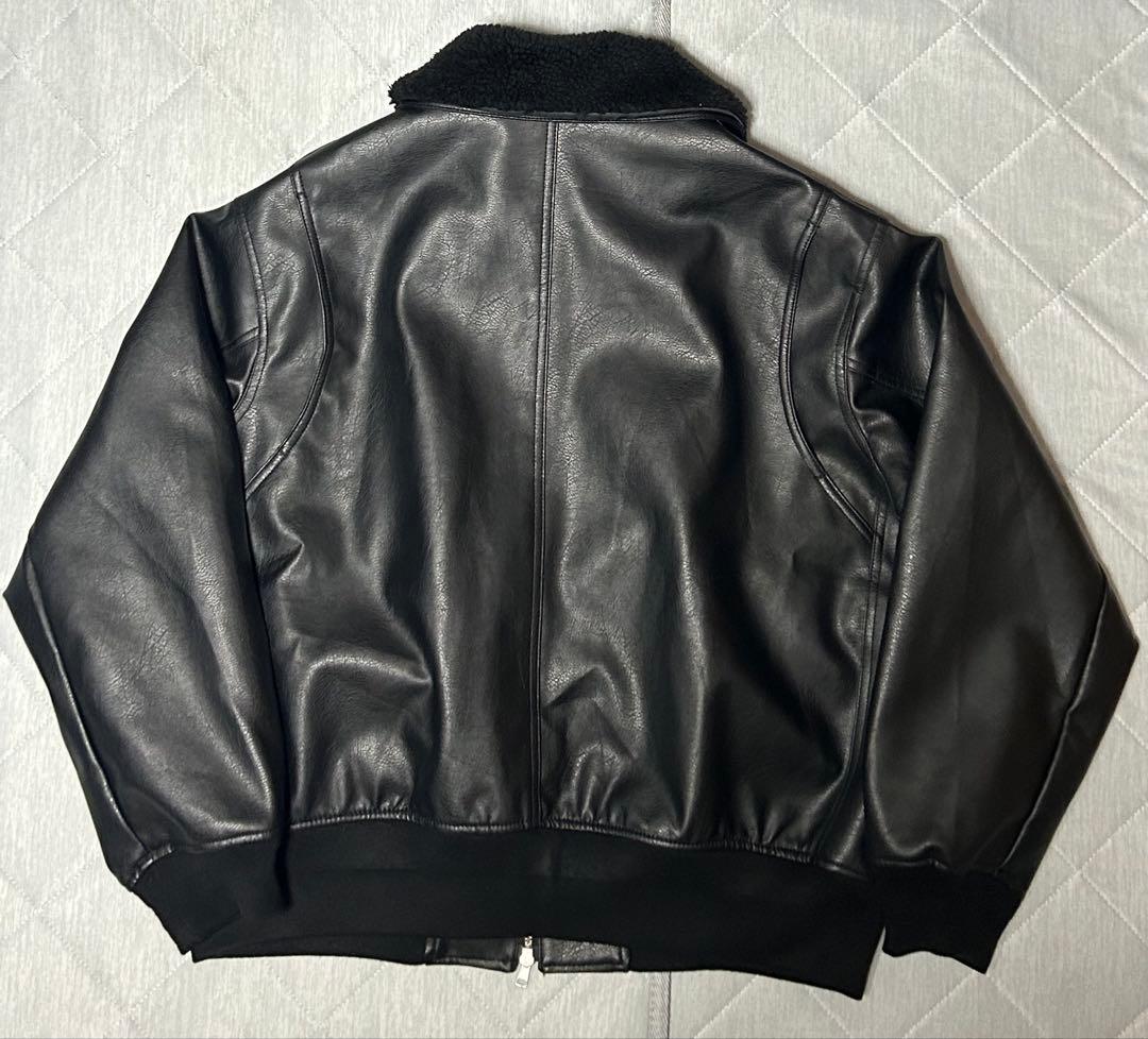 WYM 襟ボア ARTIFICIAL GRAIN FLIGHT BLOUSON