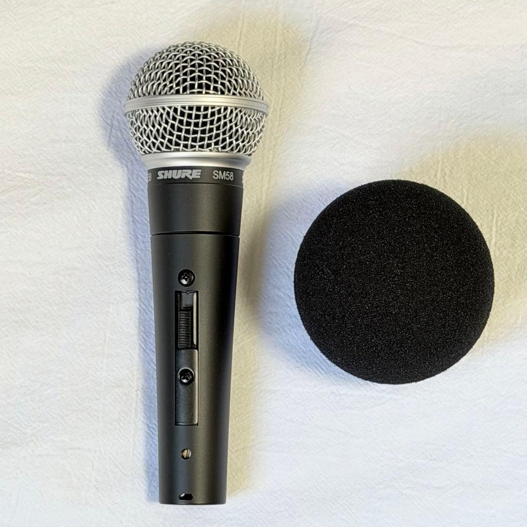 SHURE SM58 スイッチ付き 美品 純正ポップガード＋純正ケース付