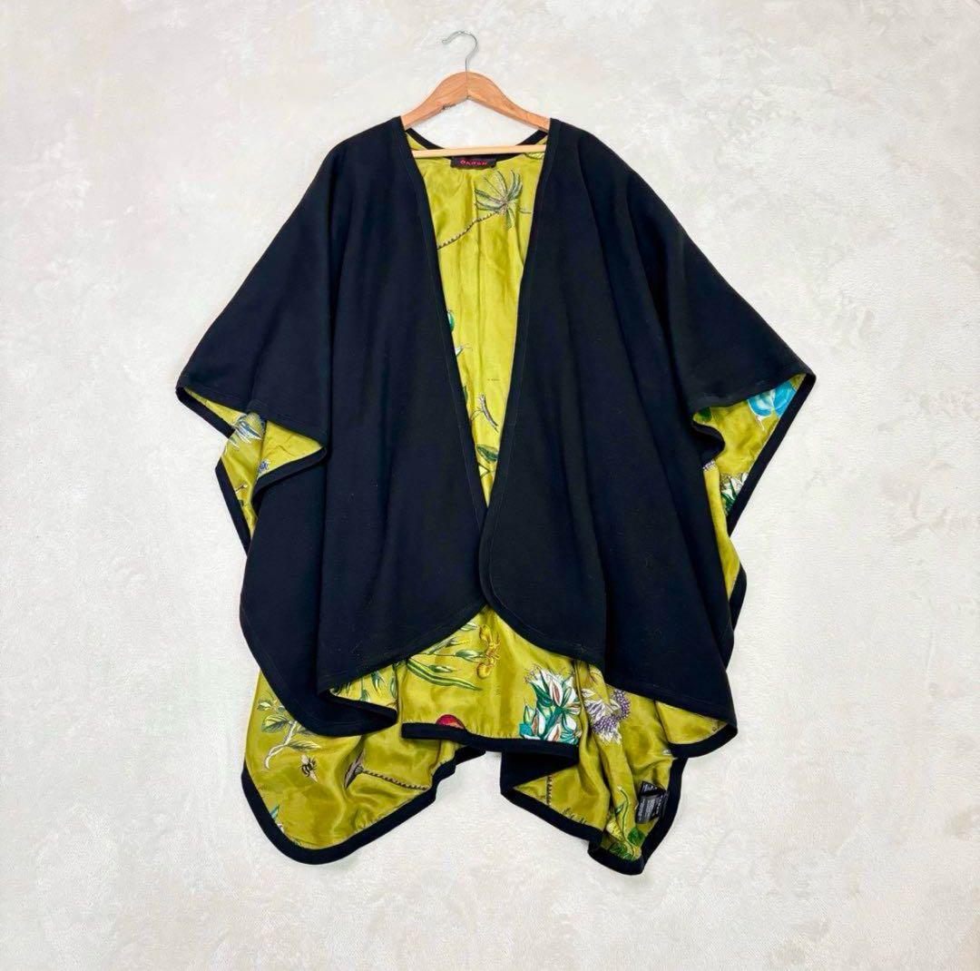 美品✨ CABaN キャバン 羽織 ボタニカル シルク100% リバーシブル