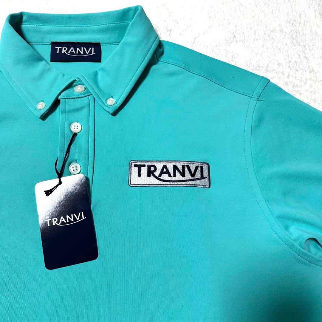 【TRANVI】新品未使用 タグ付き ボタンダウン 半袖ポロシャツ Lサイズ