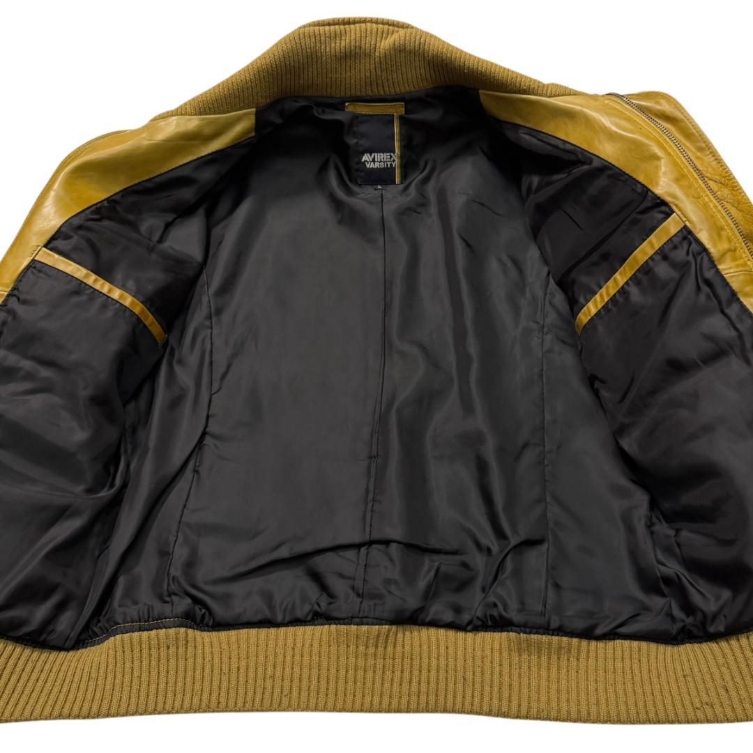3732 美品 アヴィレックス レザージャケット ホースレザー 馬革 L