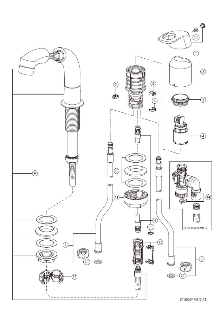 LIXIL 混合水栓　SF-500SY-MB17シャワー　洗面台　新品未使用