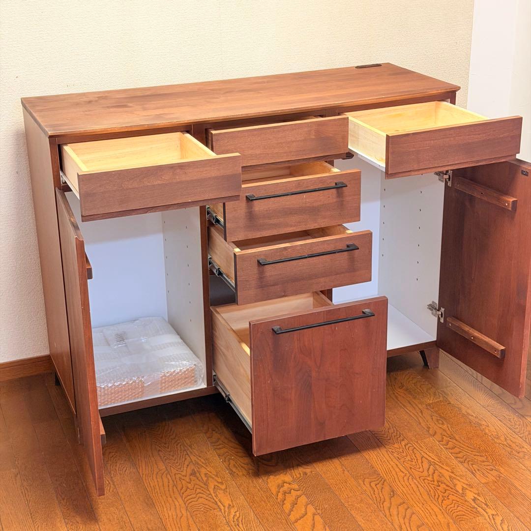 【日本製】今村家具工芸 キッチンカウンター 120 ピュアWN（天然木・完成品）