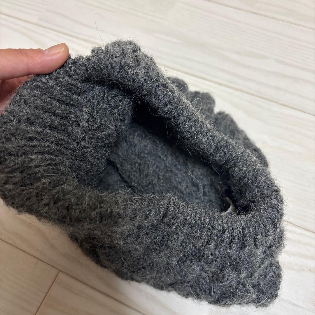 CA4LA カシラ ニット帽 グレー 日本製　オーバー　ゆったり　つば　美品