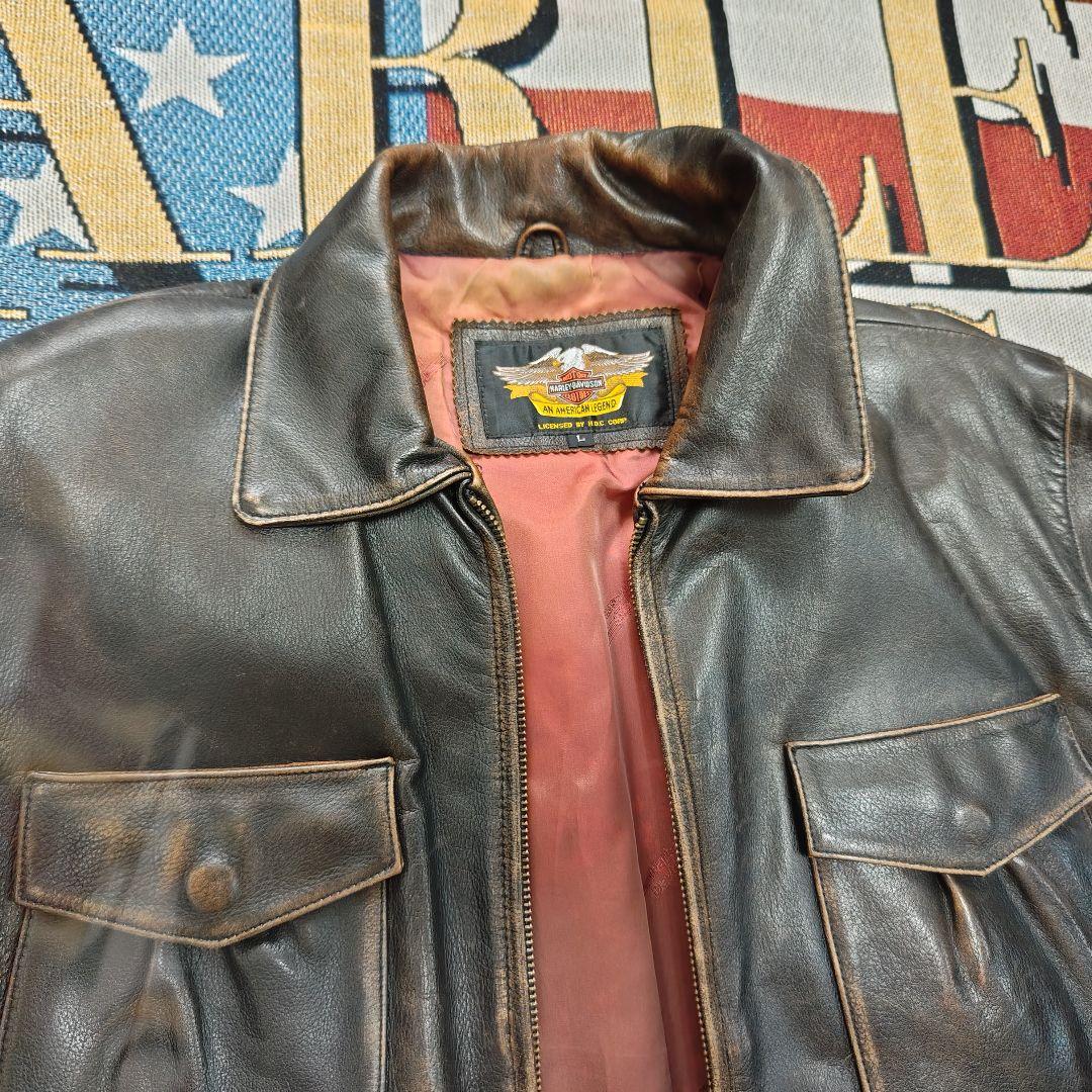 Harley Davidson レザージャケット ダークブラウン