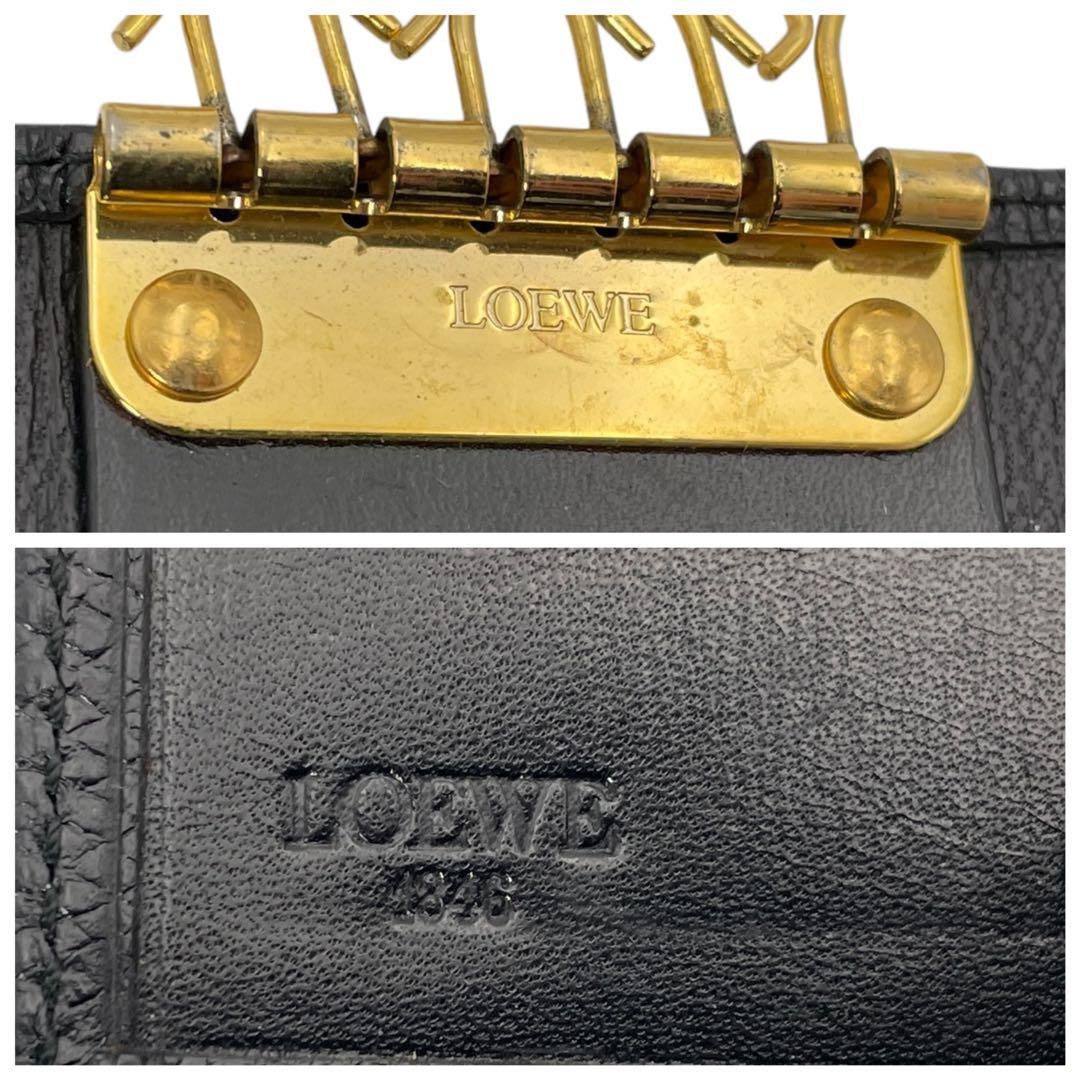 美品! LOEWE ロエベ レザー 6連キーケース ブラック
