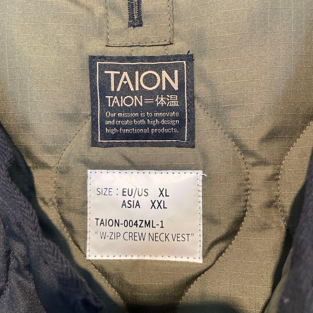 TAION MILITARY LINE クルーネックWジップ ダウンベスト