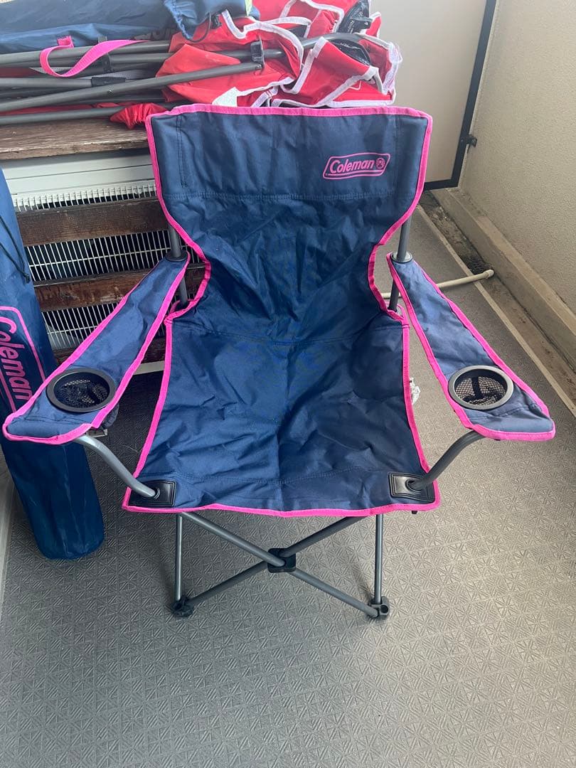 Coleman コールマン　4脚セット　ネイビー×2 レッド×2