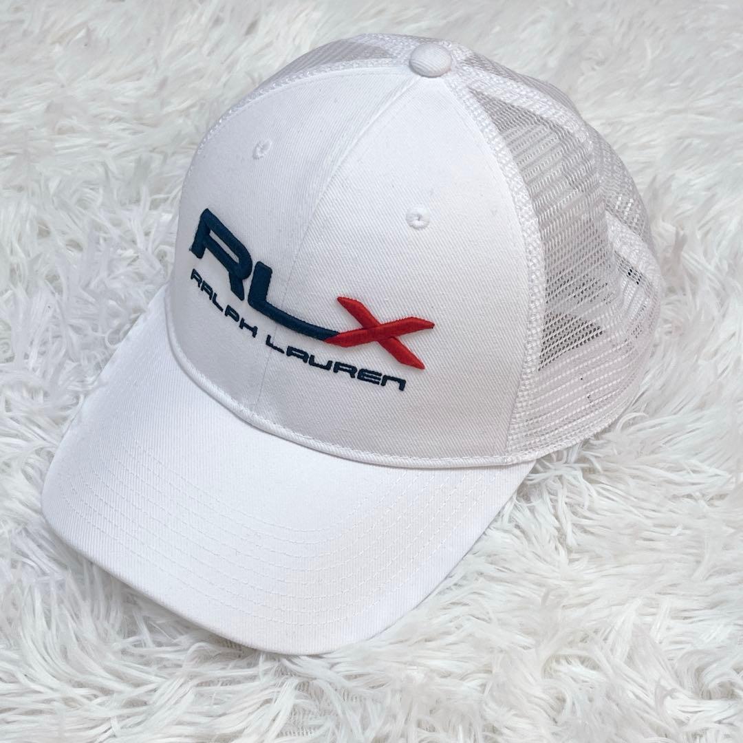 美品✨ラルフローレンRLX 現行QRタグ ゴルフキャップ ホワイト 正規品