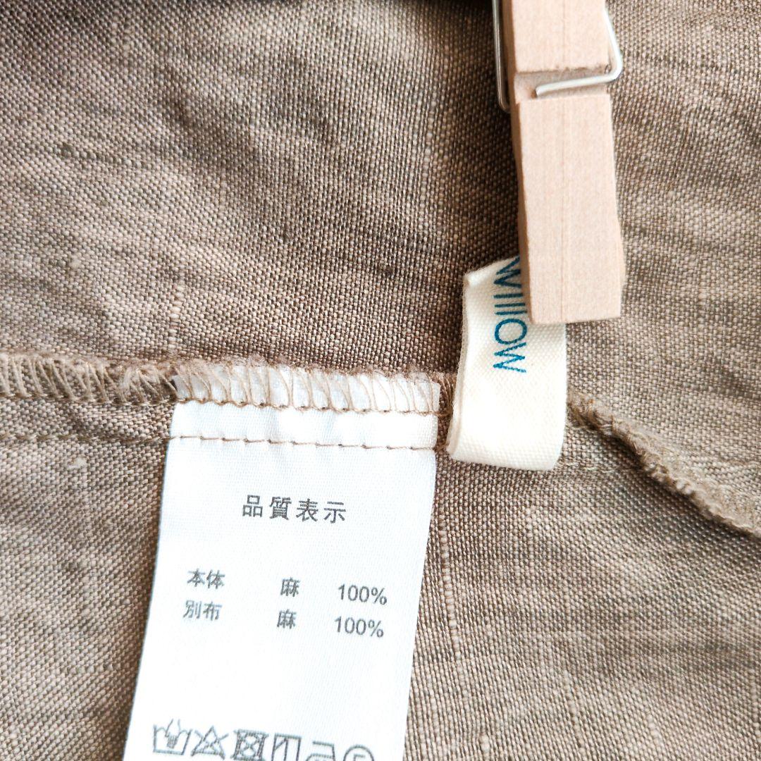 【極美品】blue willow　リネン100%ロングワンピース　リボン
