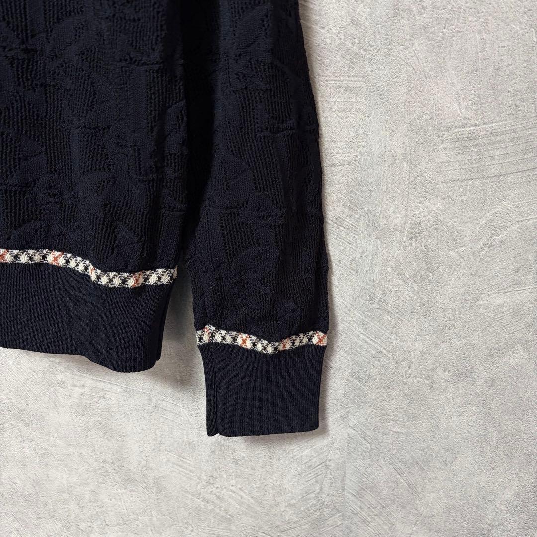 DAKS ネイビー フルジップ ロゴ パーカー シースルー 40 極美品