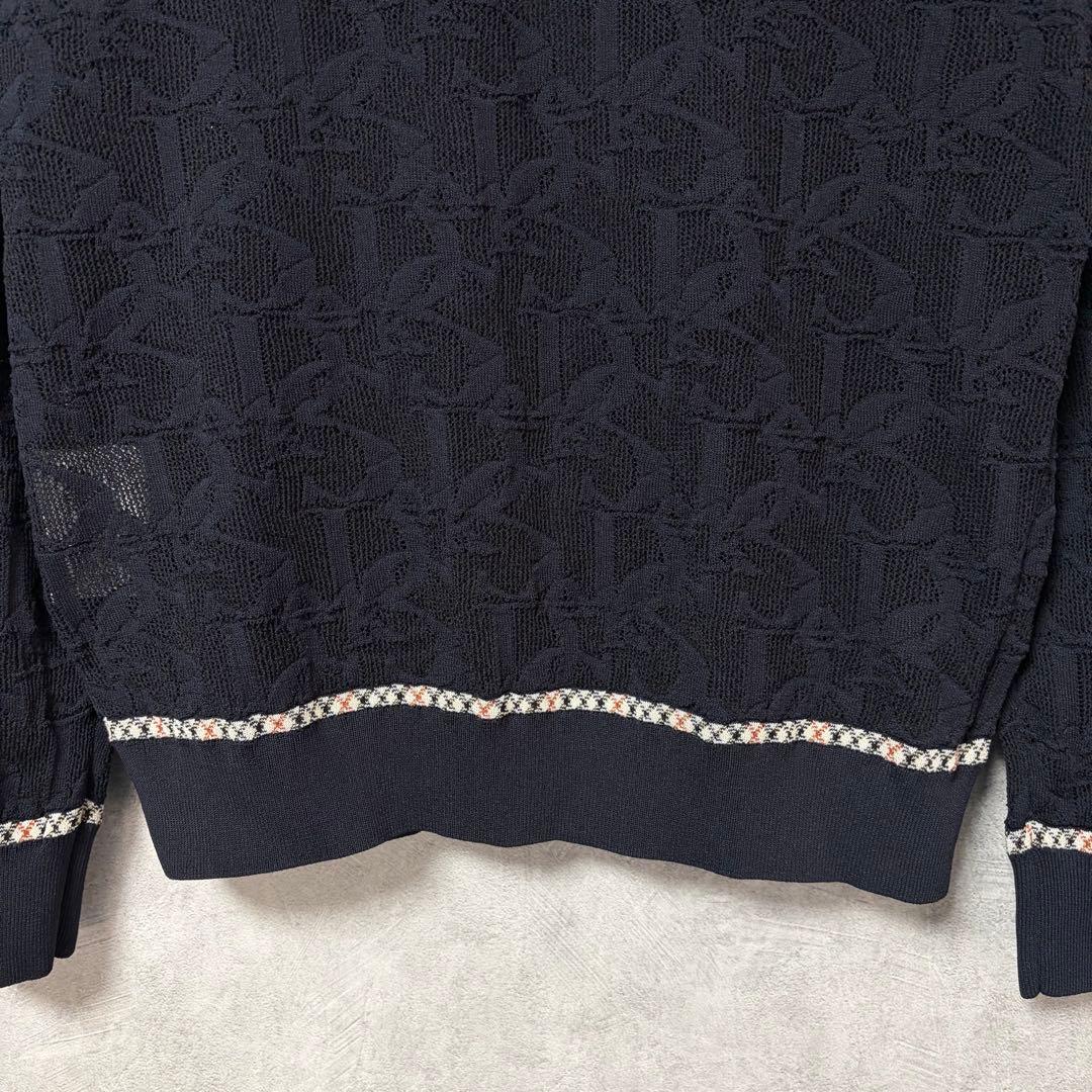 DAKS ネイビー フルジップ ロゴ パーカー シースルー 40 極美品