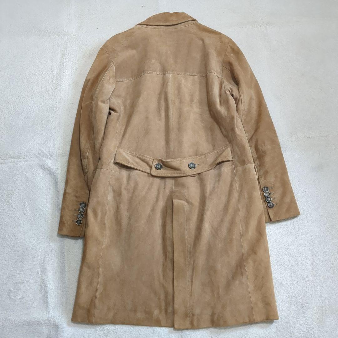 EMMETI レザーコート ダブル ベージュ 山羊革 48サイズ スエード