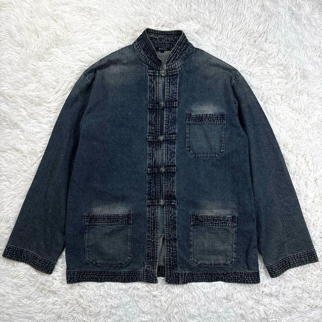 ✨希少・名作・00s✨アーペーセー　デニム　チャイナジャケット　USED加工　1