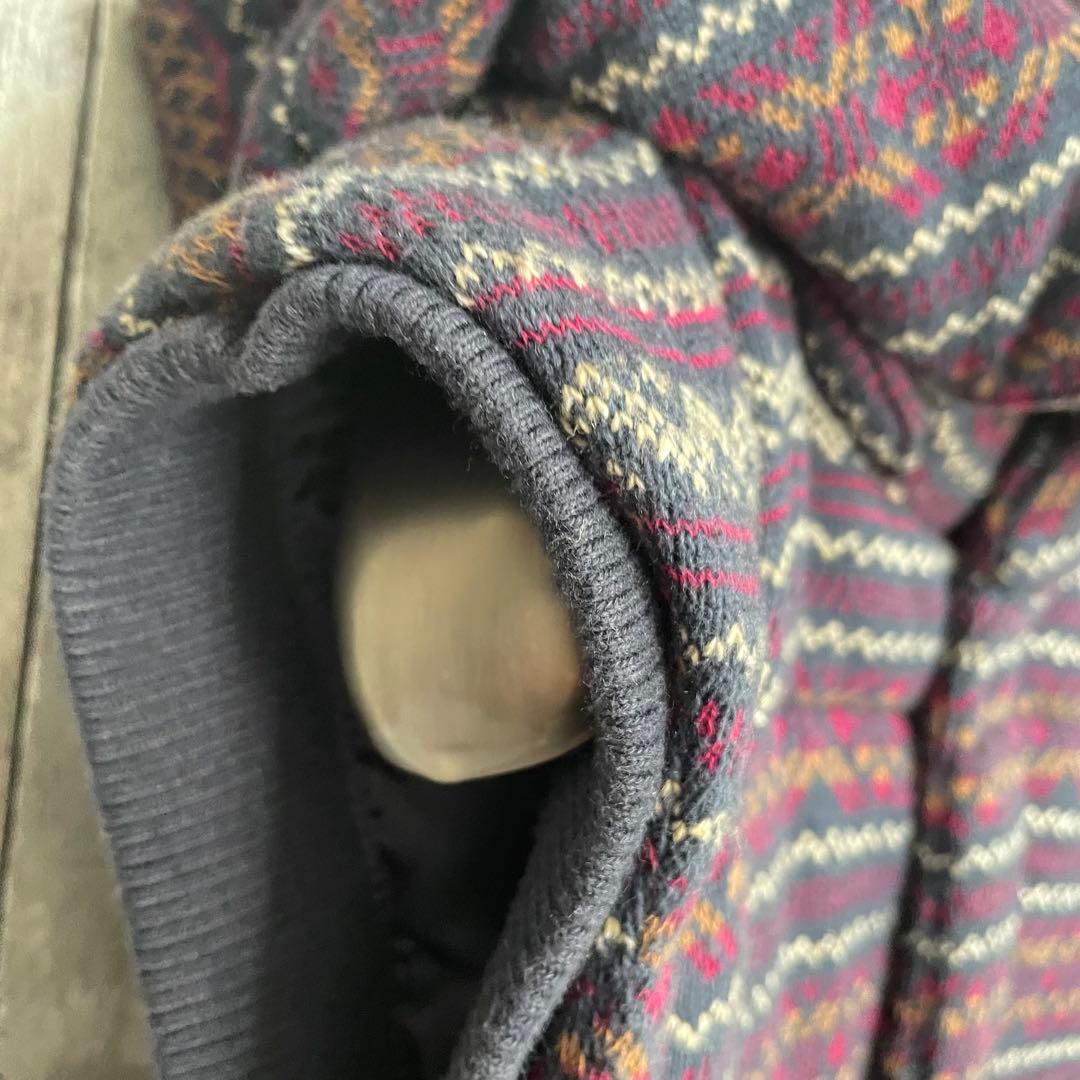 BURBERRYバーバリーブラックレーベル　中綿ダウンベスト　L　総柄　フード付