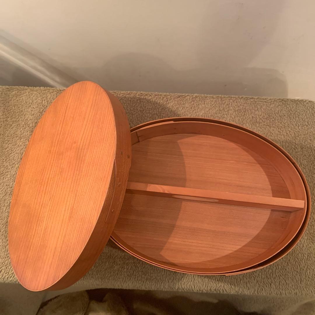 美品　シェーカーボックス 二重層オーバルボックス