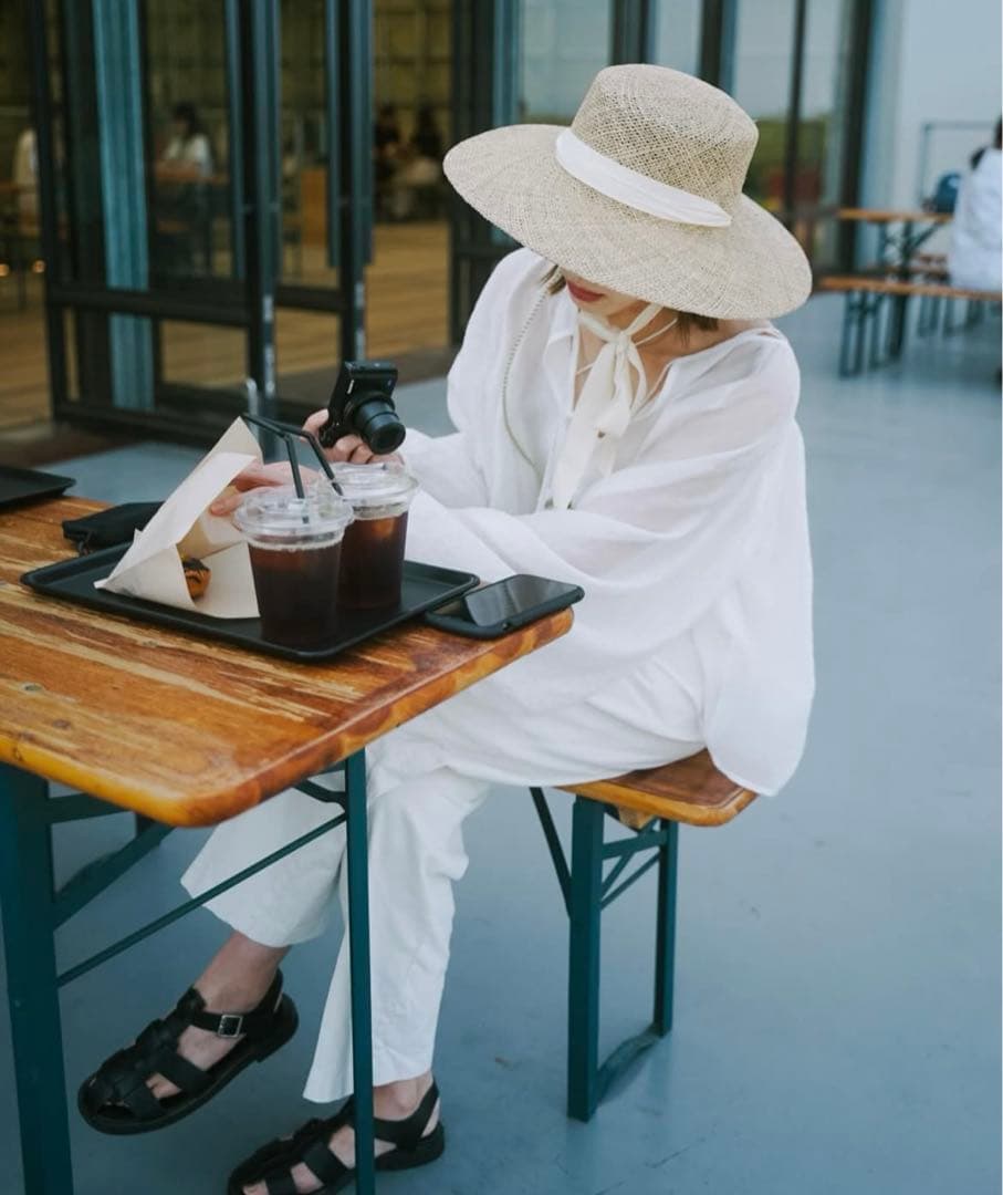 swelly Ribbon Straw Hat リボンストローハット　麦わら帽子