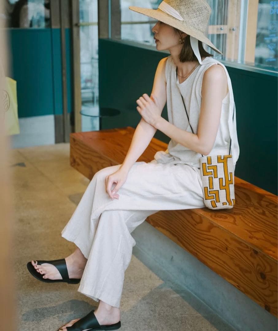 swelly Ribbon Straw Hat リボンストローハット　麦わら帽子