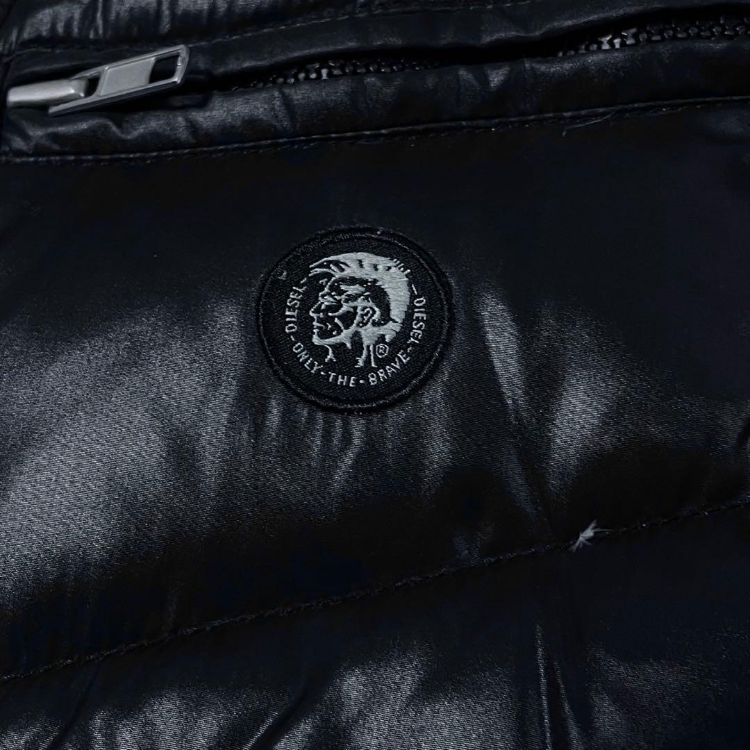 【美品】ディーゼル ロゴ ダウンベスト ブラック サイズXL