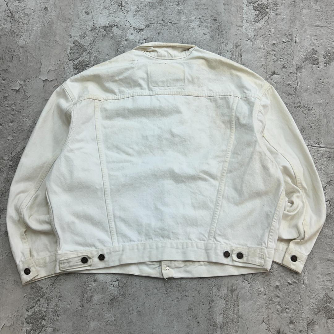 グ*ン様 90s　USA製　Levi's　デニムジャケット　XL　ホワイト　無地