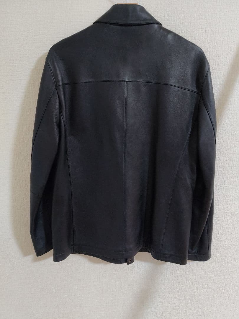​【高級羊革】ヴィンテージ シープスキン レザー ジャケット 黒 M〜L相当