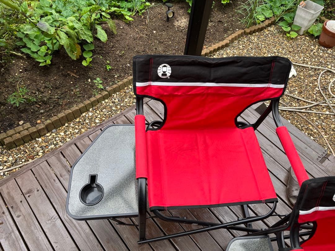 Coleman デッキチェアST 2脚セット サイドテーブル付き