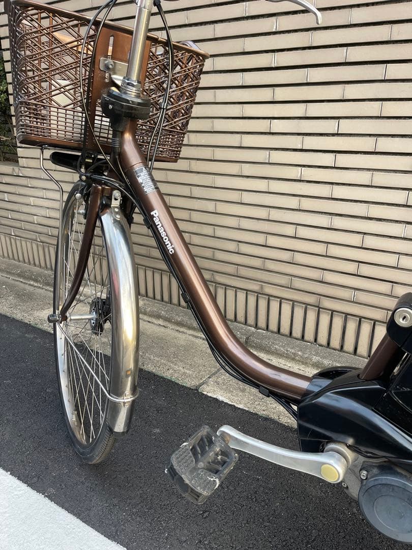 8.9ahパナソニック電動アシスト自転車 ブラウン シティタイプ