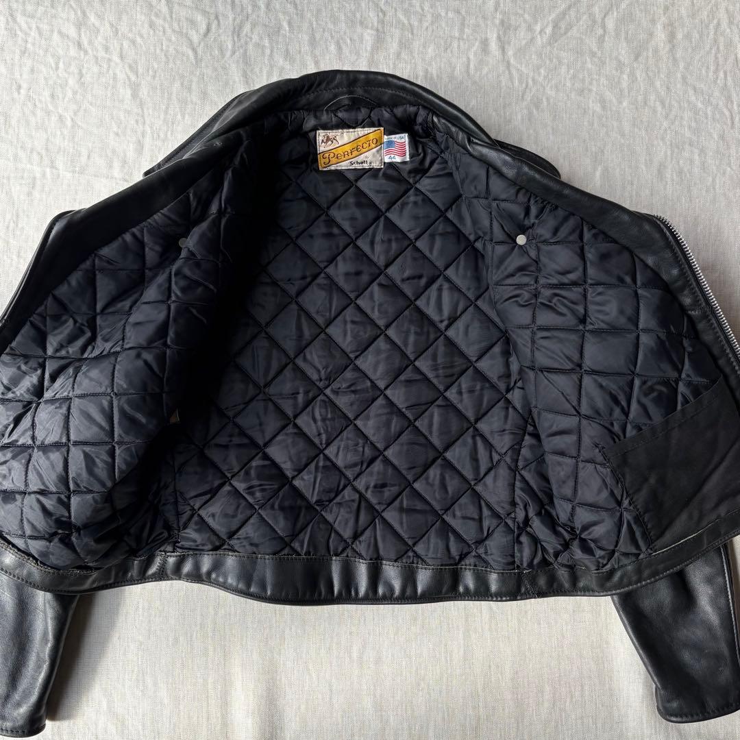 希少サイズ 44 Schott 613 ダブルライダースジャケット 牛タグ