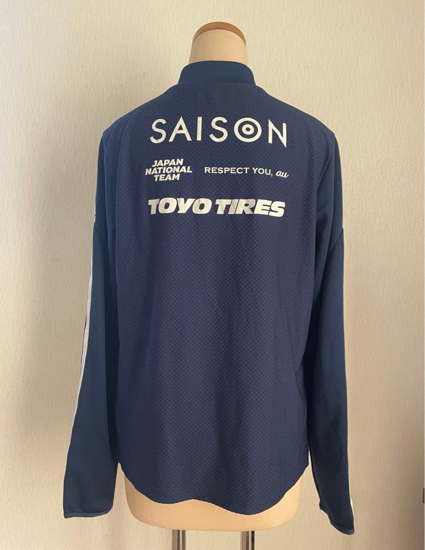 美品 なでしこジャパン トレーニングジャージ ハーフジップ 2XLサイズ 紺色