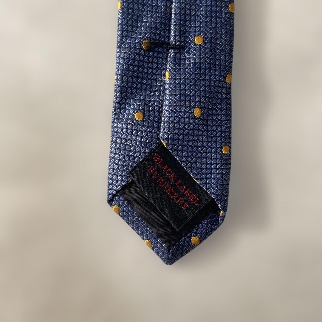 【ネクタイ】BLACK LABEL Burberry ネイビー ドット柄