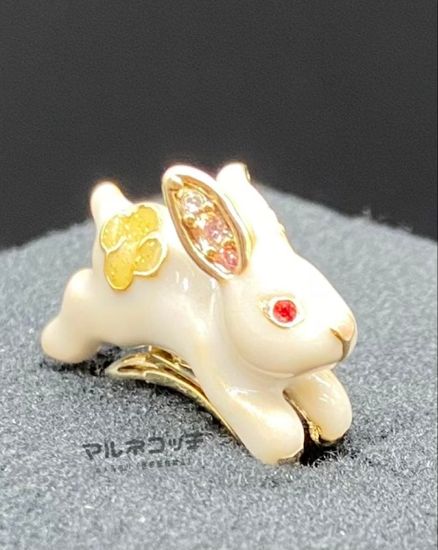 アナスイ　真珠と雪うさぎ　ダブルリング　ウサギ　うさぎ　リング