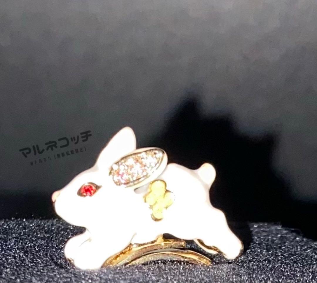 アナスイ　真珠と雪うさぎ　ダブルリング　ウサギ　うさぎ　リング