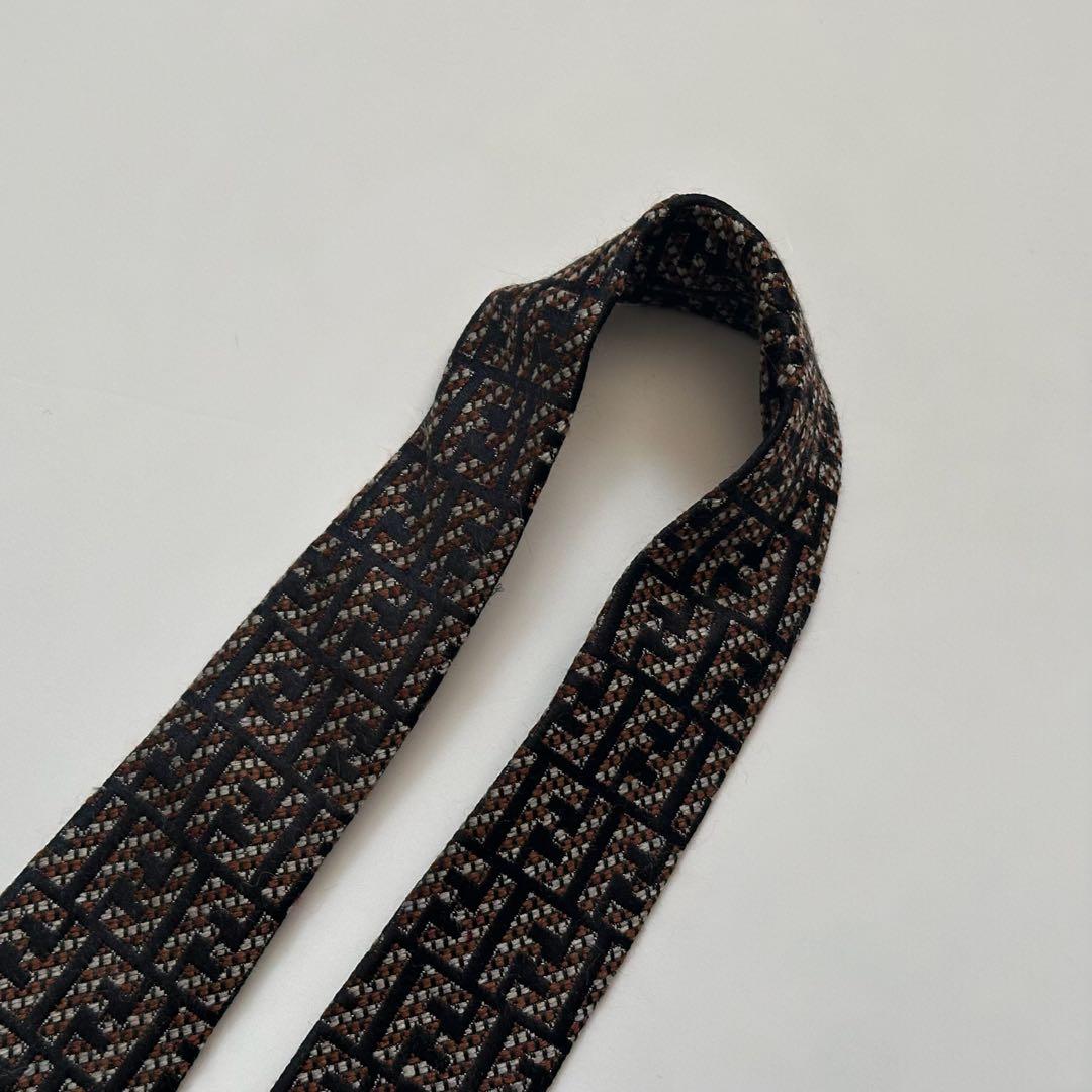 美品✨FENDI ネクタイ　フェンディ　ウール　シルク　ズッカ柄　FFロゴ