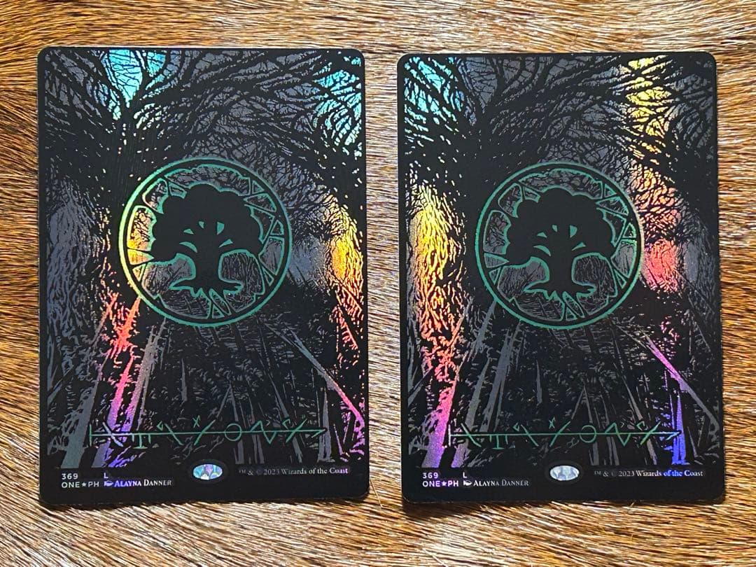 MTG 基本土地 各種2枚セット オイルスリック Foil