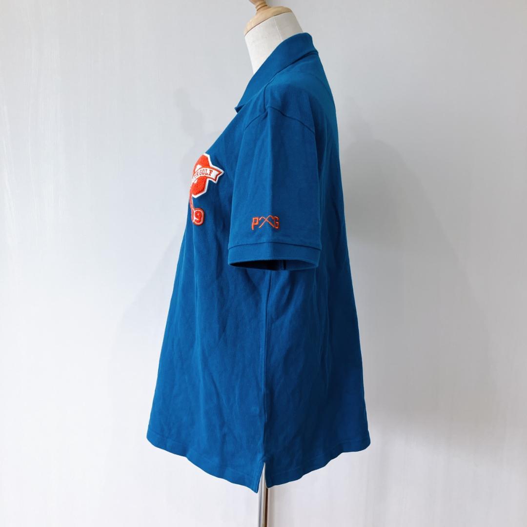 【美品】　パーリーゲイツ　カノココットン半袖ポロシャツブルーメンズ日本製