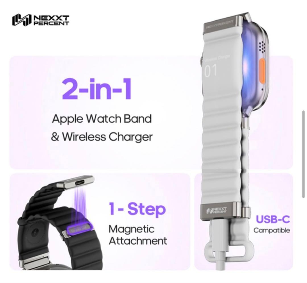 『Energy Link』Apple Watch用 充電ウォッチバンド　ホワイト