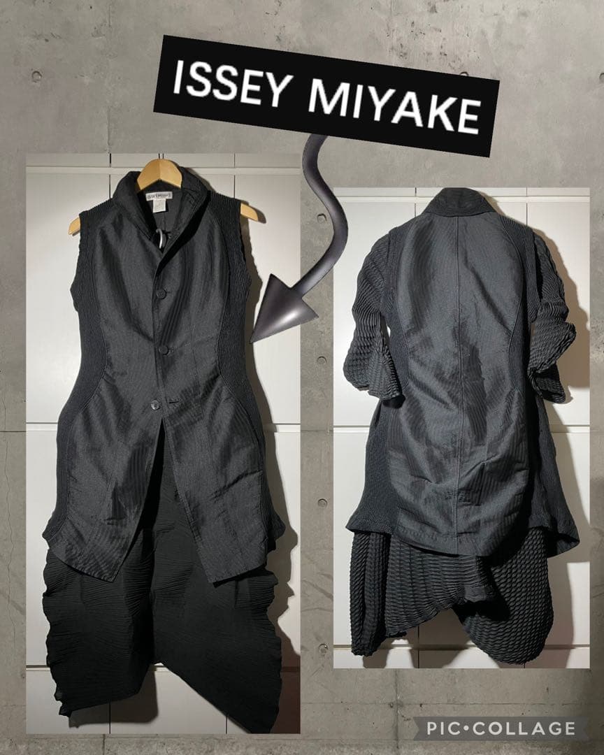 issey miyake ジレ 2 スチームストレッチ 黒