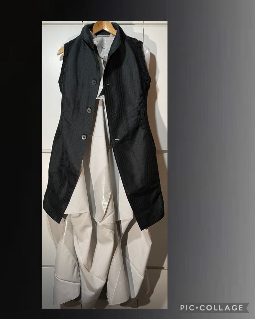 issey miyake ジレ 2 スチームストレッチ 黒
