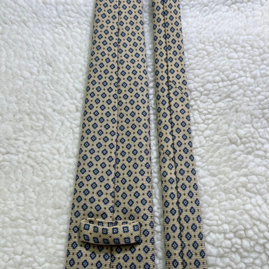 【極美品✨】マズーロ パターン柄 ウールタイ カシミヤ100% 黄青 イタリア製