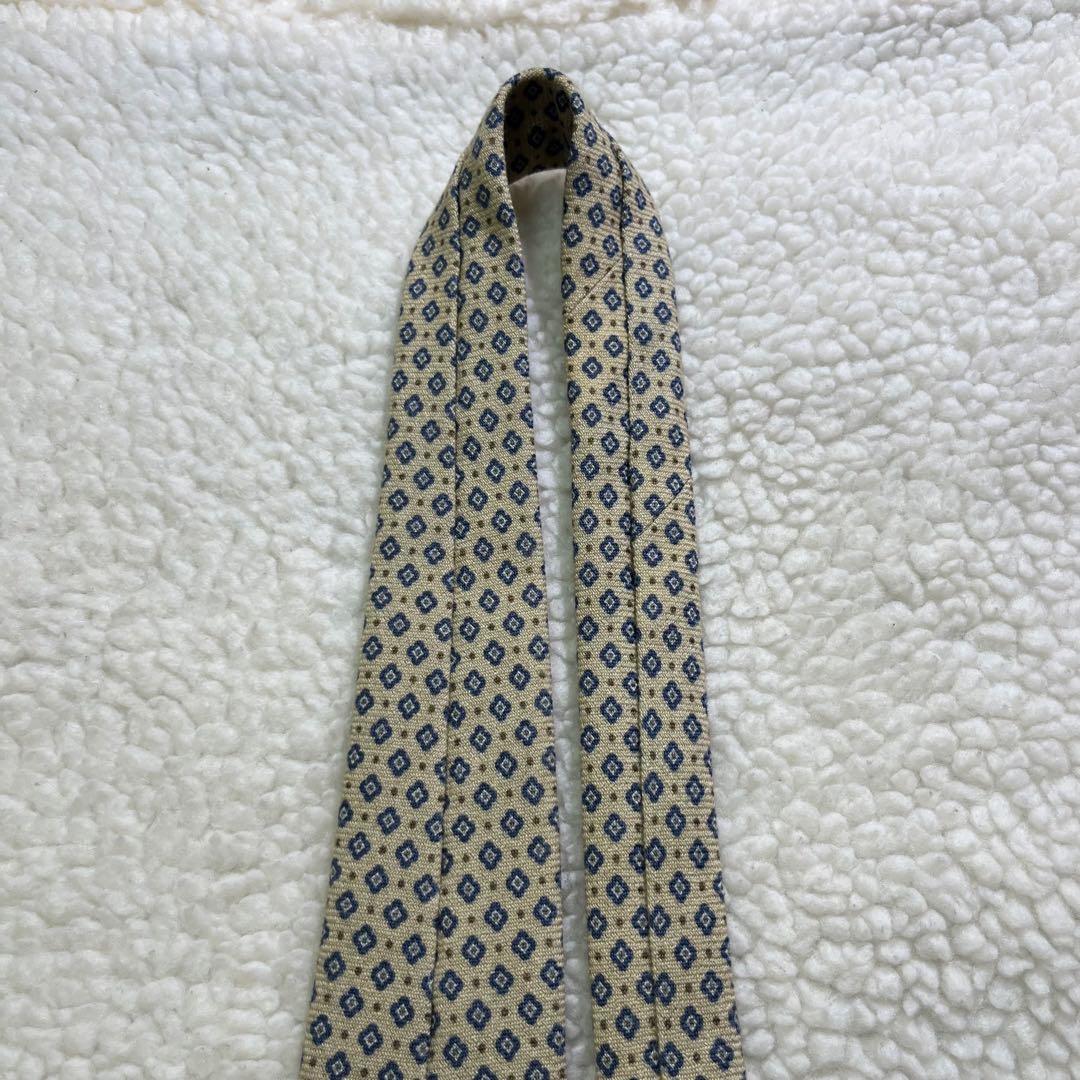 【極美品✨】マズーロ パターン柄 ウールタイ カシミヤ100% 黄青 イタリア製
