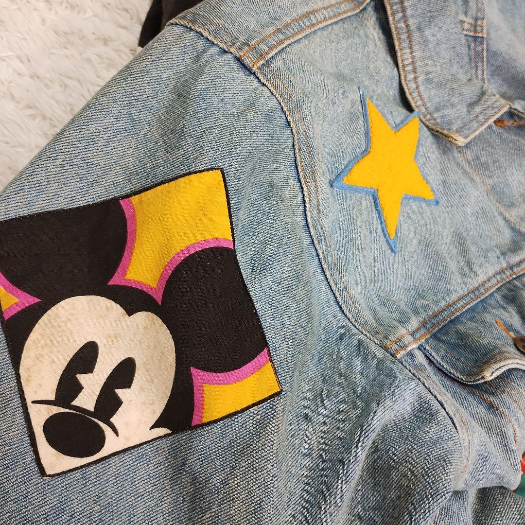 90's Disney ミッキー ワッペン ジージャン デニムジャケット