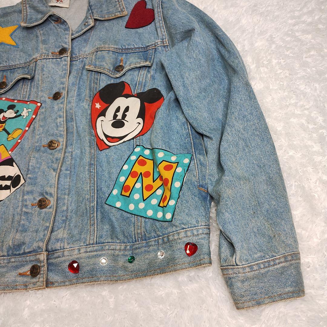 90's Disney ミッキー ワッペン ジージャン デニムジャケット
