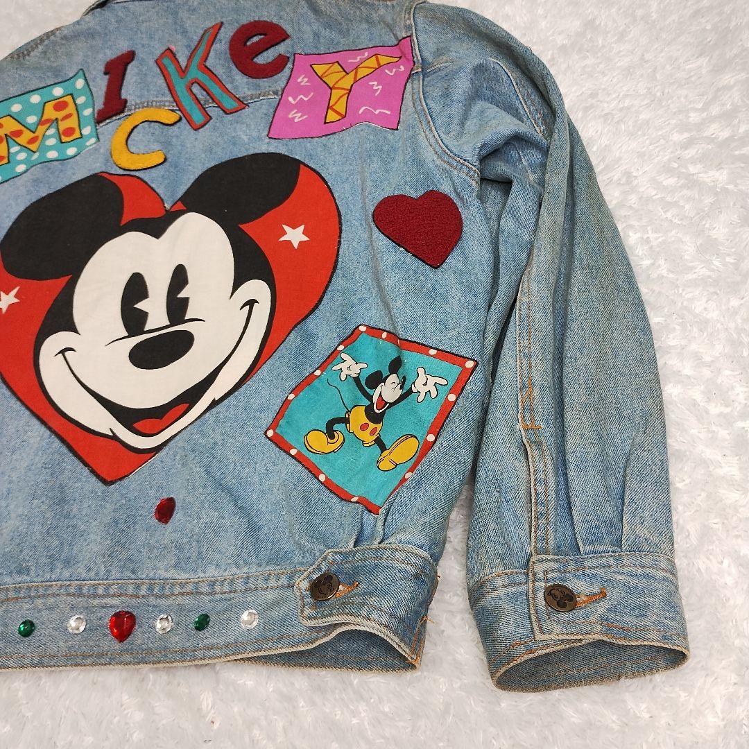 90's Disney ミッキー ワッペン ジージャン デニムジャケット