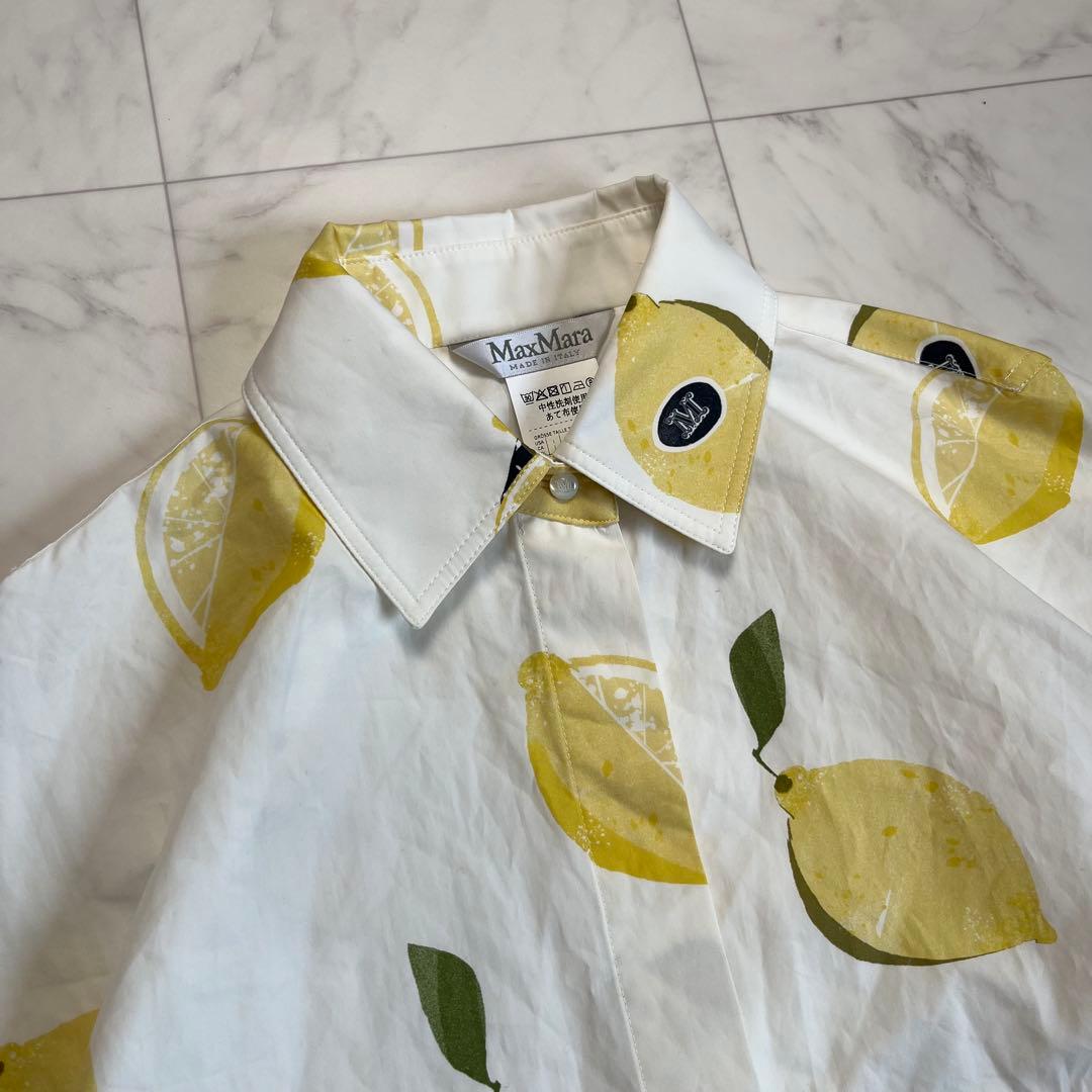 近年　MaxMara レモン柄 シャツワンピース ロングシャツ　40