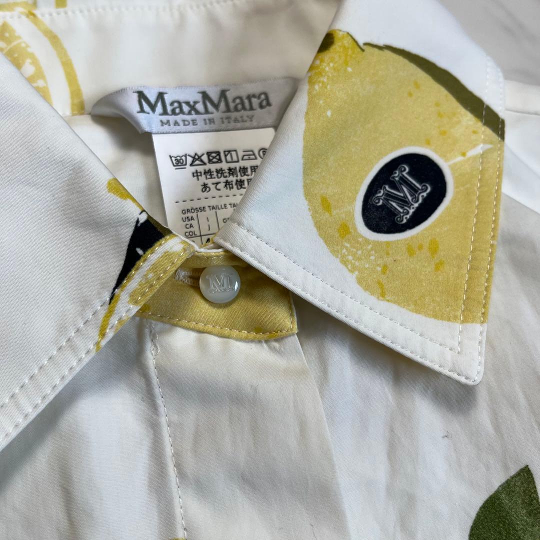 近年　MaxMara レモン柄 シャツワンピース ロングシャツ　40