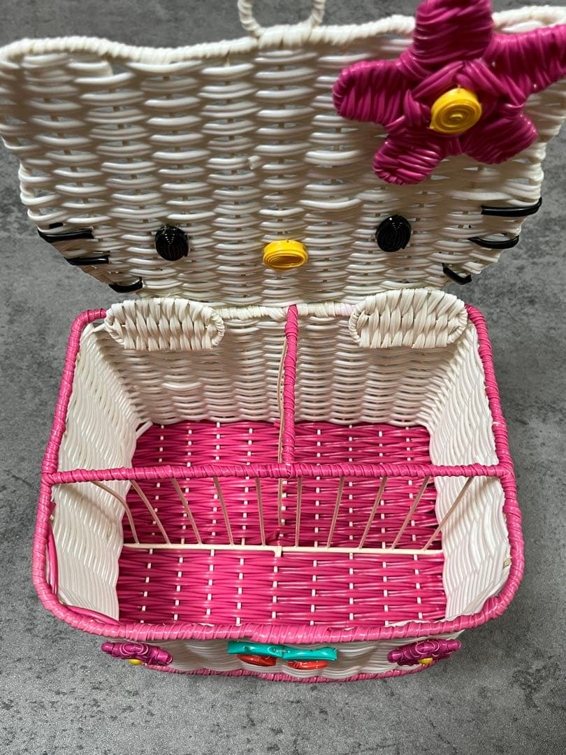 キティ KITTY 籐風 カゴ 小物入れ 編みかご 激レア rare 平成レトロ