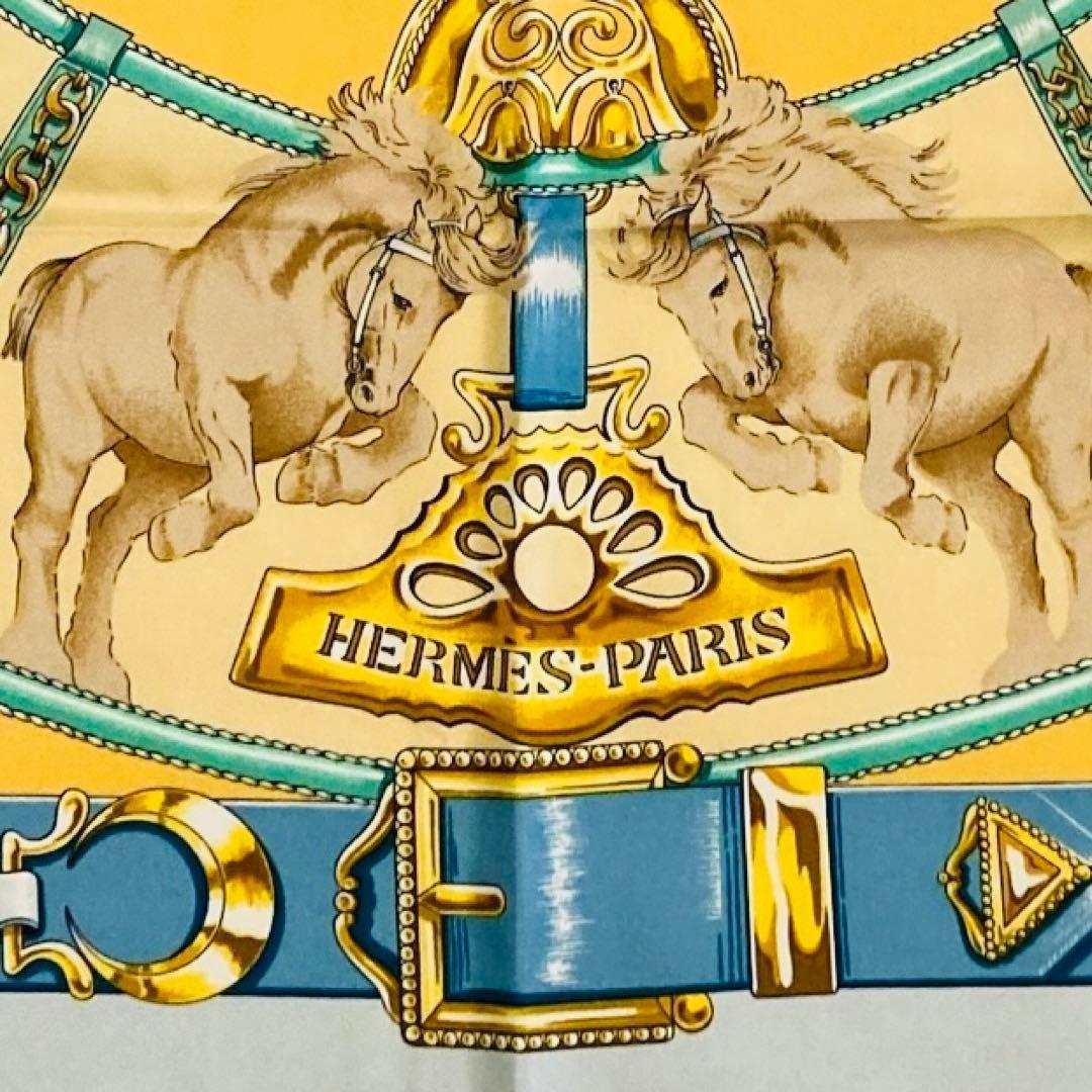 【美品】✨エルメス カレ90 Cheval de Trait 輓馬 箱付き