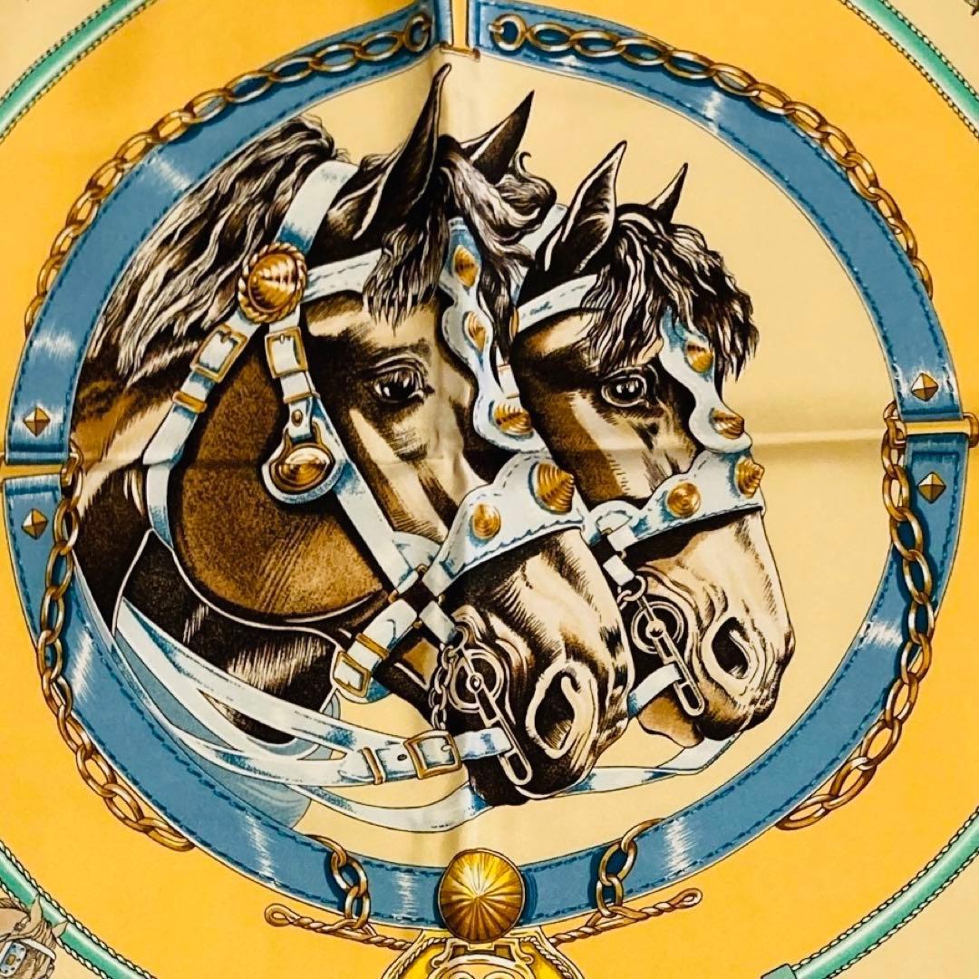 【美品】✨エルメス カレ90 Cheval de Trait 輓馬 箱付き
